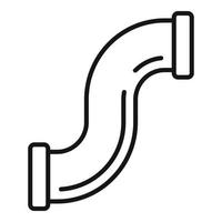 vector de contorno de icono de tubería curva. tubo metálico