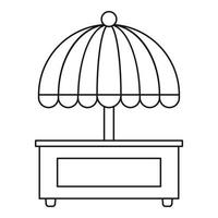 Mobile cart with umbrella icon, outline style vector