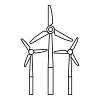 Windmill icon, outline style vector