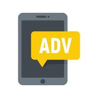 Advertising tablet icon flat isolated vector