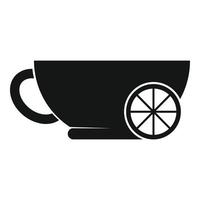 vector simple de icono de té de limón caliente. taza de bebida