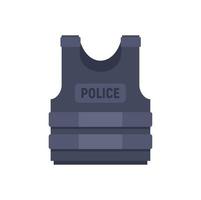 Police bulletproof vest icon flat isolated vector