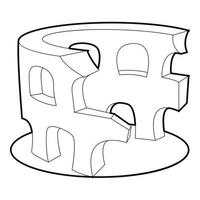 Coliseum icon, outline style vector