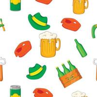 Beer festival pattern, cartoon style vector