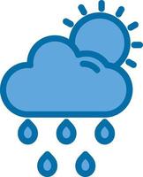 Cloud Sun Rain Vector Icon Design