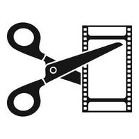 Video cut icon simple vector. Movie film vector