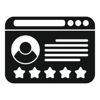 vector simple de icono de revisión web. confianza del cliente