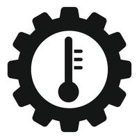 vector simple del icono de la temperatura del engranaje del coche. motor de automóvil