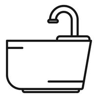 Water tap foot bath icon outline vector. Feet spa vector