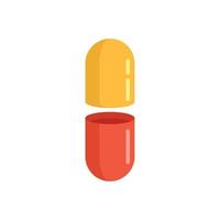 Capsule pill icon flat isolated vector