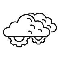 Data cloud control icon outline vector. Business center vector