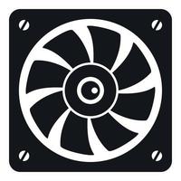 icono de ventilador de computadora, estilo simple vector