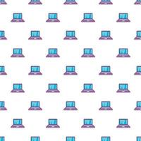 Laptop pattern, cartoon style vector