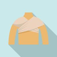 Body bandage icon flat vector. Accident fracture vector
