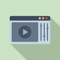 Online video edit icon flat vector. Film editor vector