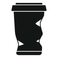 vector simple de icono de reciclaje de vaso de papel. basura basura