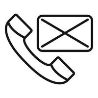 vector de contorno de icono de servicio de llamada. contacto con el cliente