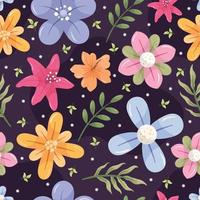 Floral And Leaf Seamless Pattern Background vector