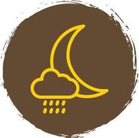 Cloud Moon Rain Vector Icon Design