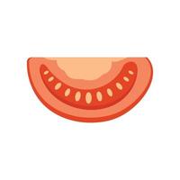 Vegetable tomato slice icon flat isolated vector