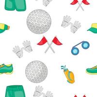 Game of golf pattern, cartoon style vector