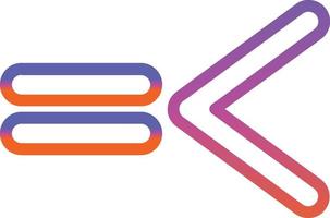 Less Than Equal Vector Icon Design