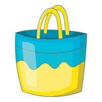 icono de bolsa de playa, estilo de dibujos animados vector