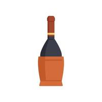 French wine bottle icon flat isolated vector