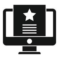 Quality monitor icon simple vector. Digital experience vector