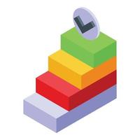 icono de escaleras de nivel de habilidad vector isométrico. Entrenamiento y desarrollo