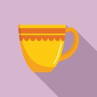 Cafe mug icon flat vector. Hot cup vector