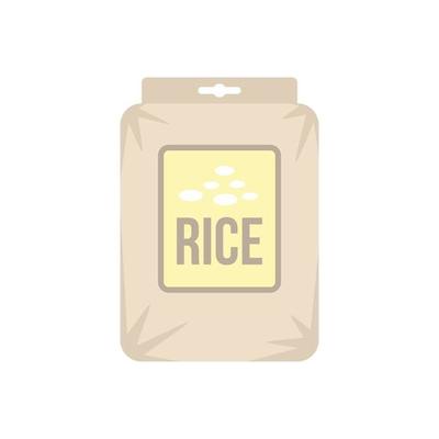 Rice pack icon flat isolated vector