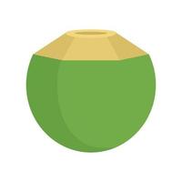 Freshness coconut icon flat isolated vector