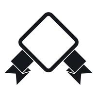 Badge with ribbon icon, simple style vector