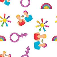 Gay woman couple symbol pattern, cartoon style vector