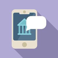 Smartphone banking icon flat vector. Bank finance vector