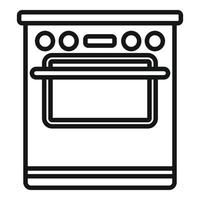 Stove icon outline vector. Kitchen interior vector