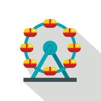 Huge ferris wheel, Canada icon, flat style vector