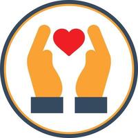 Hand Holding Heart Vector Icon Design