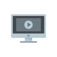 Home video monitor icon flat isolated vector