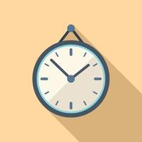 Wall clock icon flat vector. Work time vector