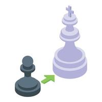 Checkmate icon isometric vector. Online chess vector