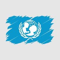 cepillo de la bandera de unicef vector