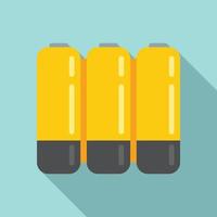 Aaa battery icon flat vector. Lithium power vector