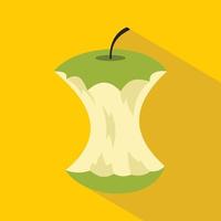 Apple core icon, flat style vector