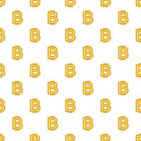 patrón de símbolo de moneda bitcoin, estilo de dibujos animados vector