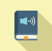 Audio book icon flat vector. Online course vector