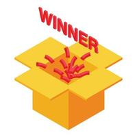 Winner box icon isometric vector. Game reward vector