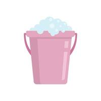 Wash soap bucket icon flat isolated vector