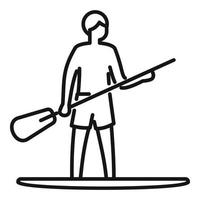 sup vector de contorno de icono de surfista. tabla de paddle